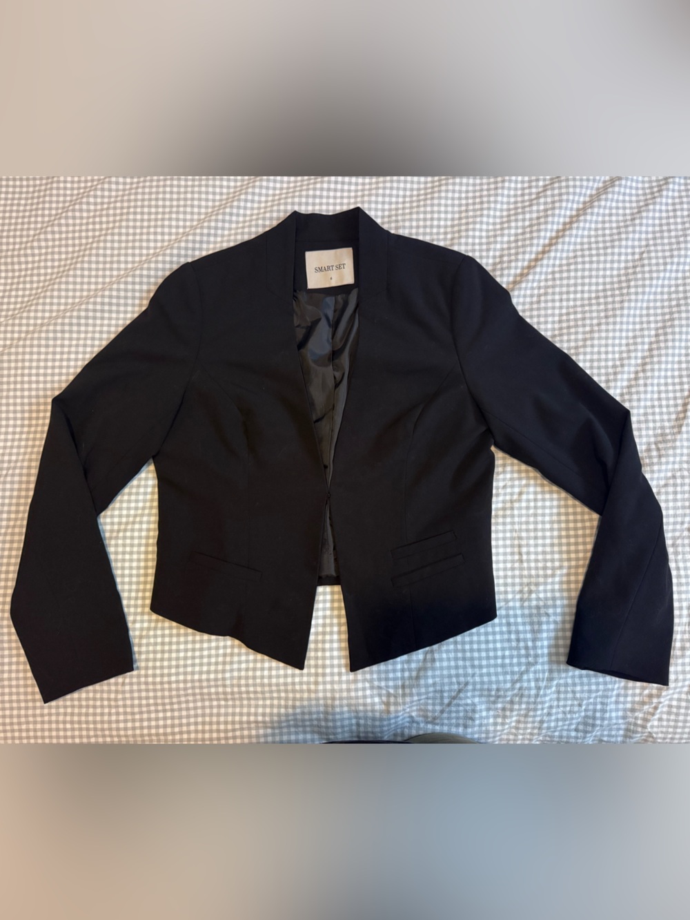 SMART SET Black Women's Cropped Blazer